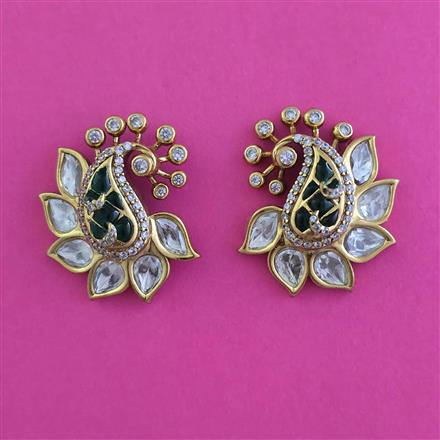 Kundan Peacock Earring With Victorian Plating