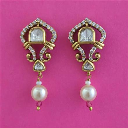 Kundan Moti Earring With Victorian Plating