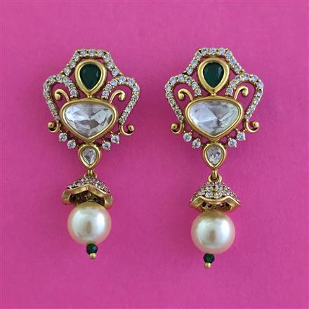 Kundan Moti Earring With Victorian Plating