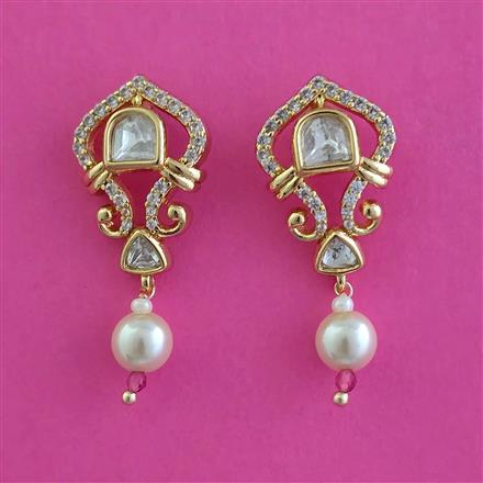 Kundan Moti Earring With Victorian Plating