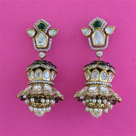 Kundan Jhumki With Victorian Plating
