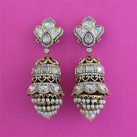 Kundan Jhumki With Victorian Plating