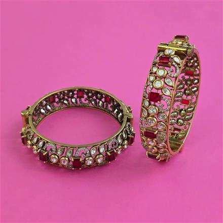 Kundan Openable Bangles With Victorian Plating
