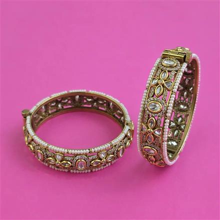 Kundan Openable Bangles With Victorian Plating