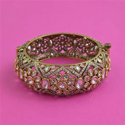Kundan Openable Bangles With Victorian Plating