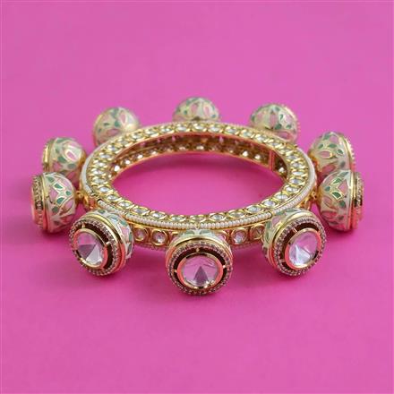 Kundan Openable Bangles With Carat Plating