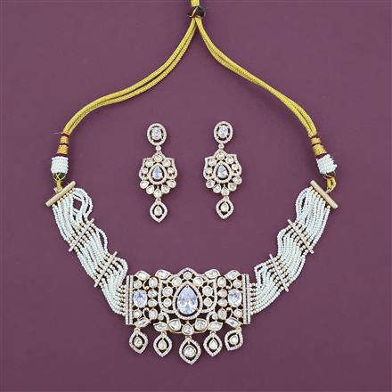 Kundan Moti Necklace With Carat Plating