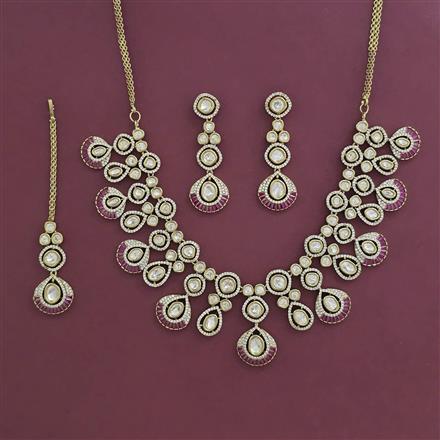 Kundan Classic Necklace With Mehndi Plating