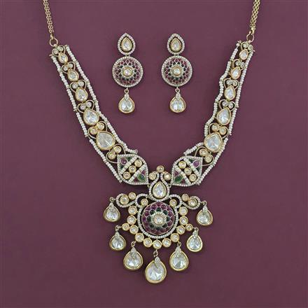 Kundan Moti Necklace With Victorian Plating