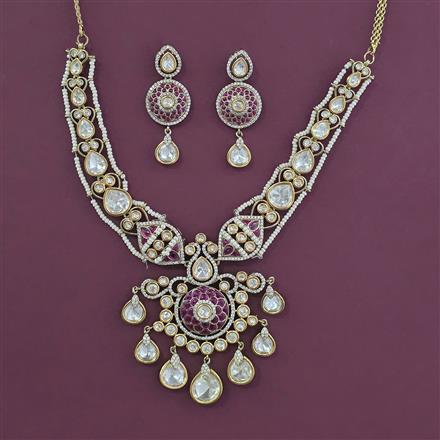 Kundan Moti Necklace With Victorian Plating