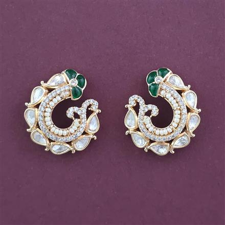 Kundan Moti Earring With Carat Plating