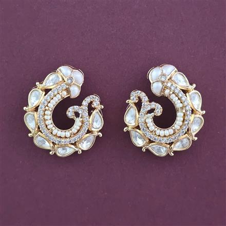 Kundan Moti Earring With Carat Plating