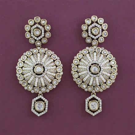 Kundan Classic Earring With Mehndi Plating