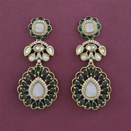Kundan Classic Earring With Mehndi Plating