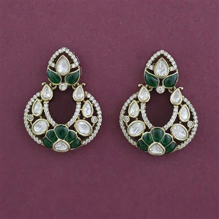Kundan Classic Earring With Mehndi Plating