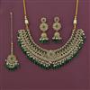 Antique Pearl Necklace With Mehndi Plating