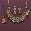 Antique Pearl Necklace With Mehndi Plating