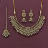 Antique Pearl Necklace With Mehndi Plating