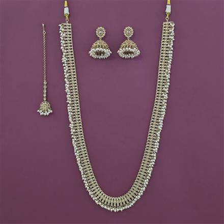 Antique Long Necklace With Mehndi Plating