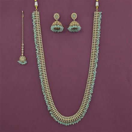 Antique Long Necklace With Mehndi Plating