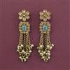 Antique Pearl Earring With Mehndi Plating