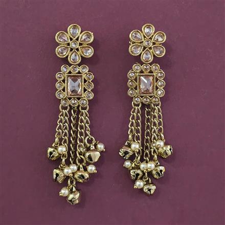 Antique Pearl Earring With Mehndi Plating
