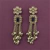 Antique Pearl Earring With Mehndi Plating