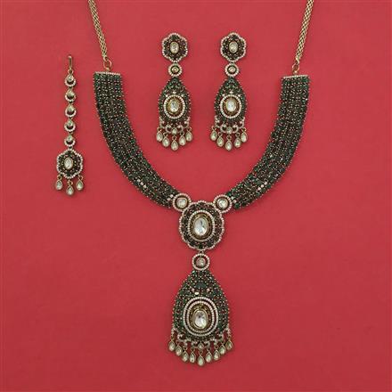Kundan Classic Necklace With Mehndi Plating