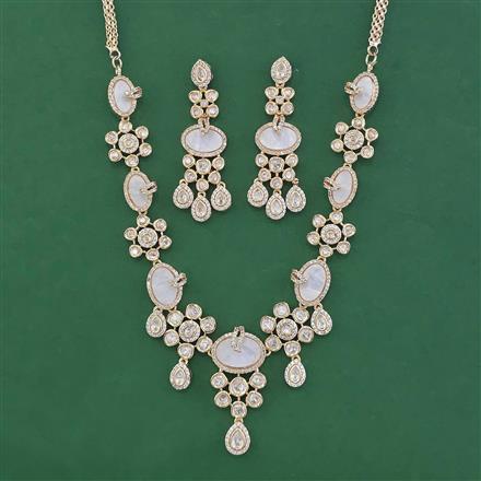 Antique Mother Of Pearl Necklace With Carat Plating
