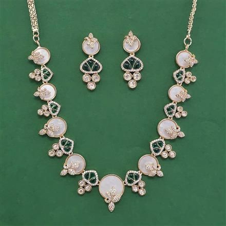 Antique Mother Of Pearl Necklace With Carat Plating