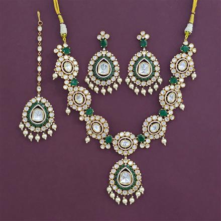 Kundan Pearl Necklace With Victorian Plating