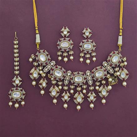 Kundan Choker Necklace with Victorian Plating