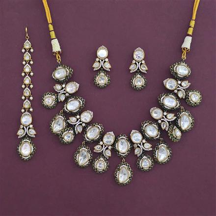 Kundan Birds Necklace With Mehndi Plating