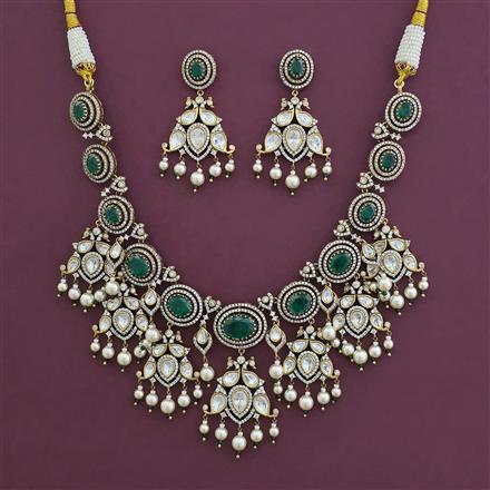 Kundan Birds Necklace With Mehndi Plating