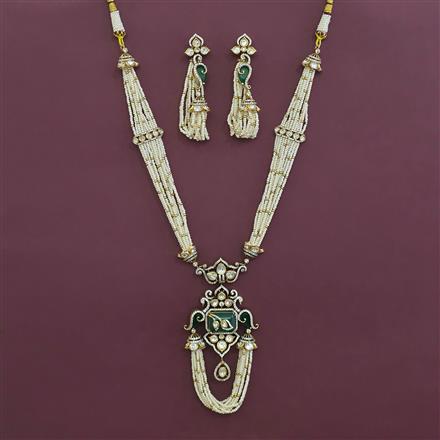 Kundan Long Necklace With Victorian Plating