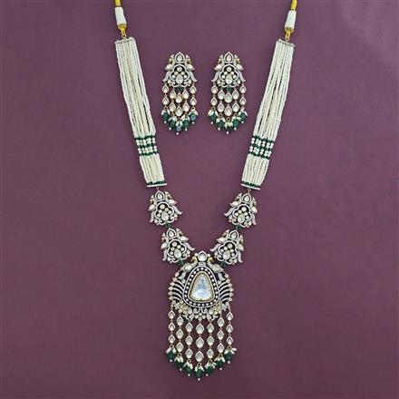 Kundan Long Necklace With Victorian Plating