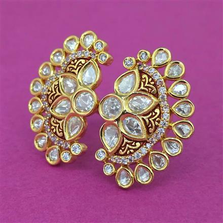 Kundan Adjustable Ring With Gold Plating