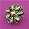 Kundan Adjustable Ring With Gold Plating