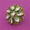 Kundan Adjustable Ring With Gold Plating