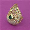 Kundan Adjustable Ring With Gold Plating