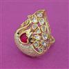 Kundan Adjustable Ring With Gold Plating