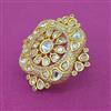 Kundan Adjustable Ring With Gold Plating