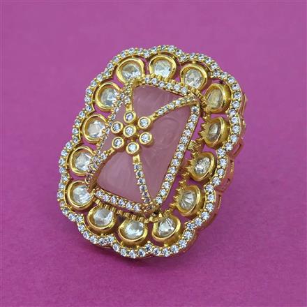 Kundan Adjustable Ring With Victorian Plating