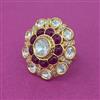 Kundan Adjustable Ring With Carat Plating