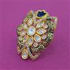 Kundan Adjustable Ring With Gold Plating
