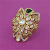 Kundan Adjustable Ring With Gold Plating
