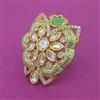 Kundan Adjustable Ring With Gold Plating