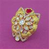 Kundan Adjustable Ring With Gold Plating