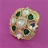 Kundan Adjustable Ring With Gold Plating