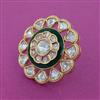 Kundan Adjustable Ring With Carat Plating